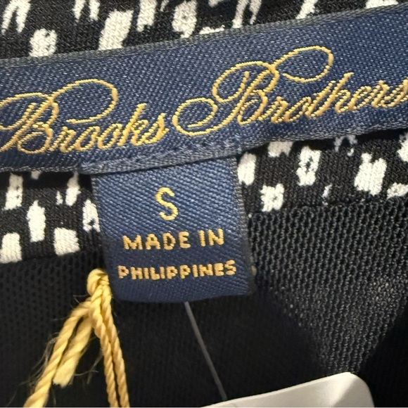 Brooks Brothers Black & White Abstract Print Long Sleeve Knit Dress Size (S) NWT - Picture 2 of 7